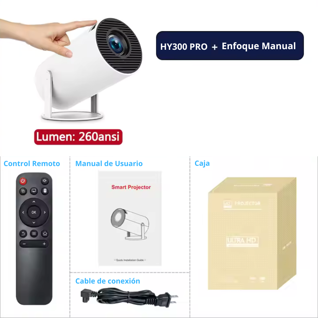 Proyector Pro HD con WiFi y Bluetooth